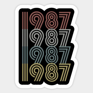 1987 Birth Year Retro Style Sticker